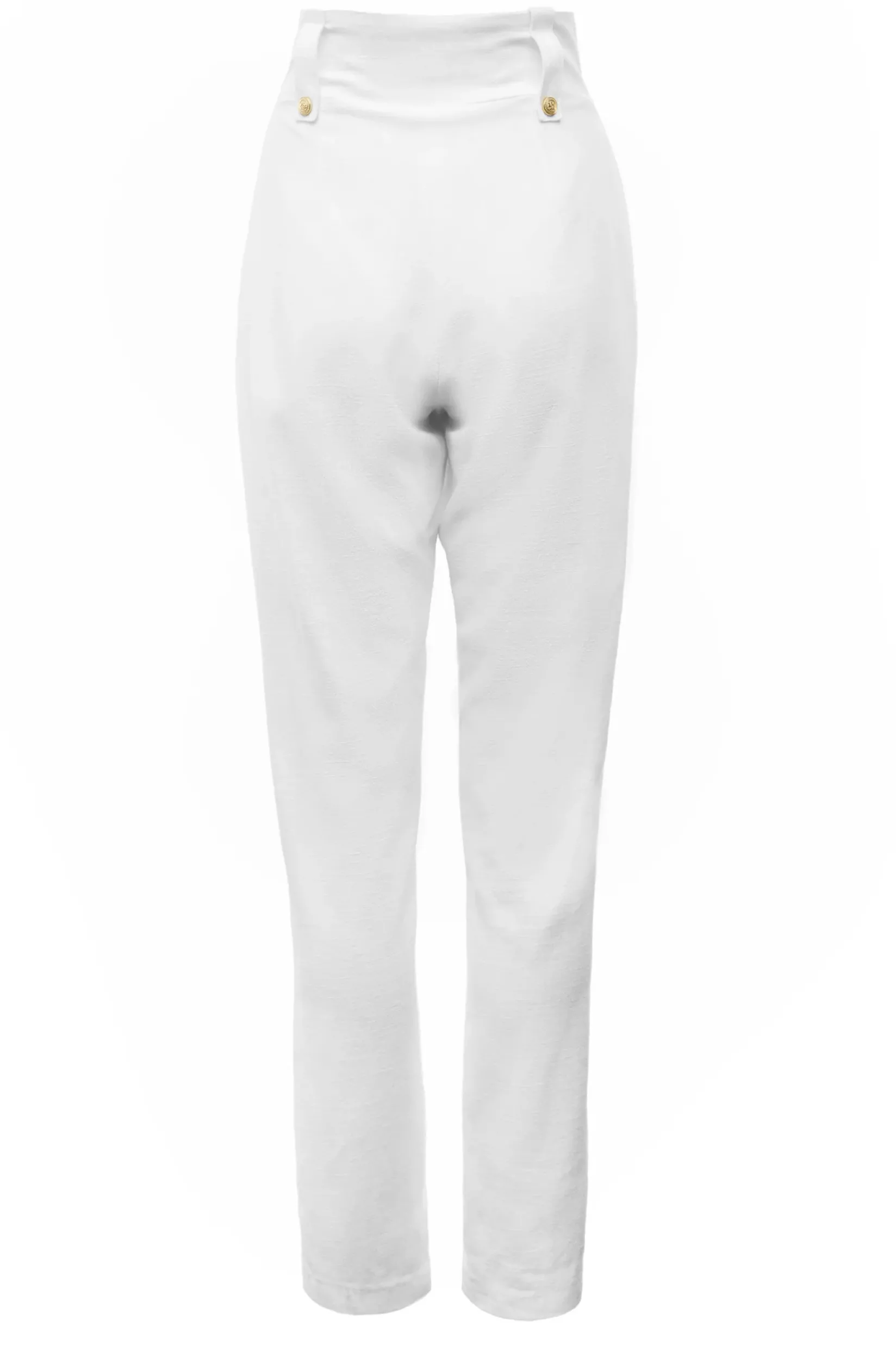 Holland Cooper Trousers-High Waisted Peg Trouser Oyster Linen