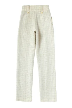 Holland Cooper Trousers|Seasonal Inspiration-High Waisted Straight Trouser Ivory Sparkle Tweed