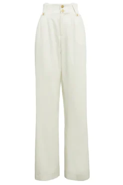 Holland Cooper Trousers|Workwear Wardrobe-High Waisted Straight Trouser Ivory
