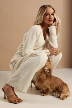 Holland Cooper Trousers|Workwear Wardrobe-High Waisted Straight Trouser Ivory