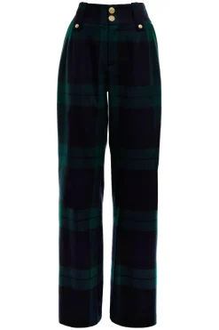 Holland Cooper In Stock Tailoring|Trousers-High Waisted Straight Trouser Blackwatch
