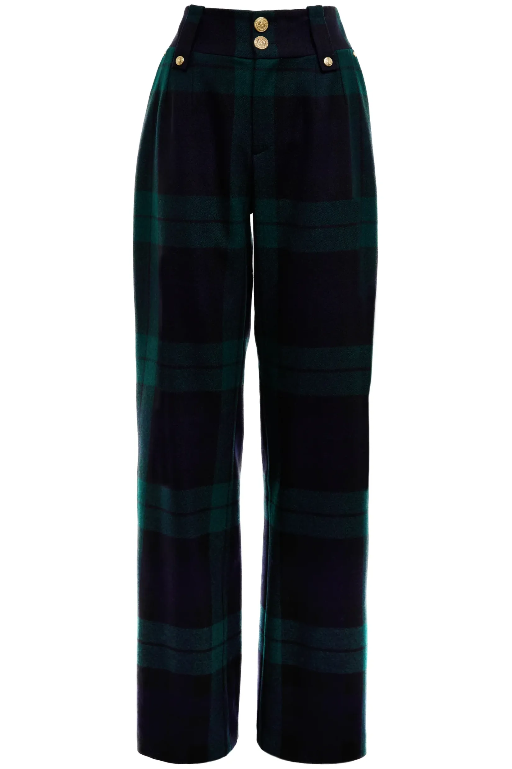 Holland Cooper In Stock Tailoring|Trousers-High Waisted Straight Trouser Blackwatch