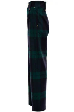 Holland Cooper In Stock Tailoring|Trousers-High Waisted Straight Trouser Blackwatch