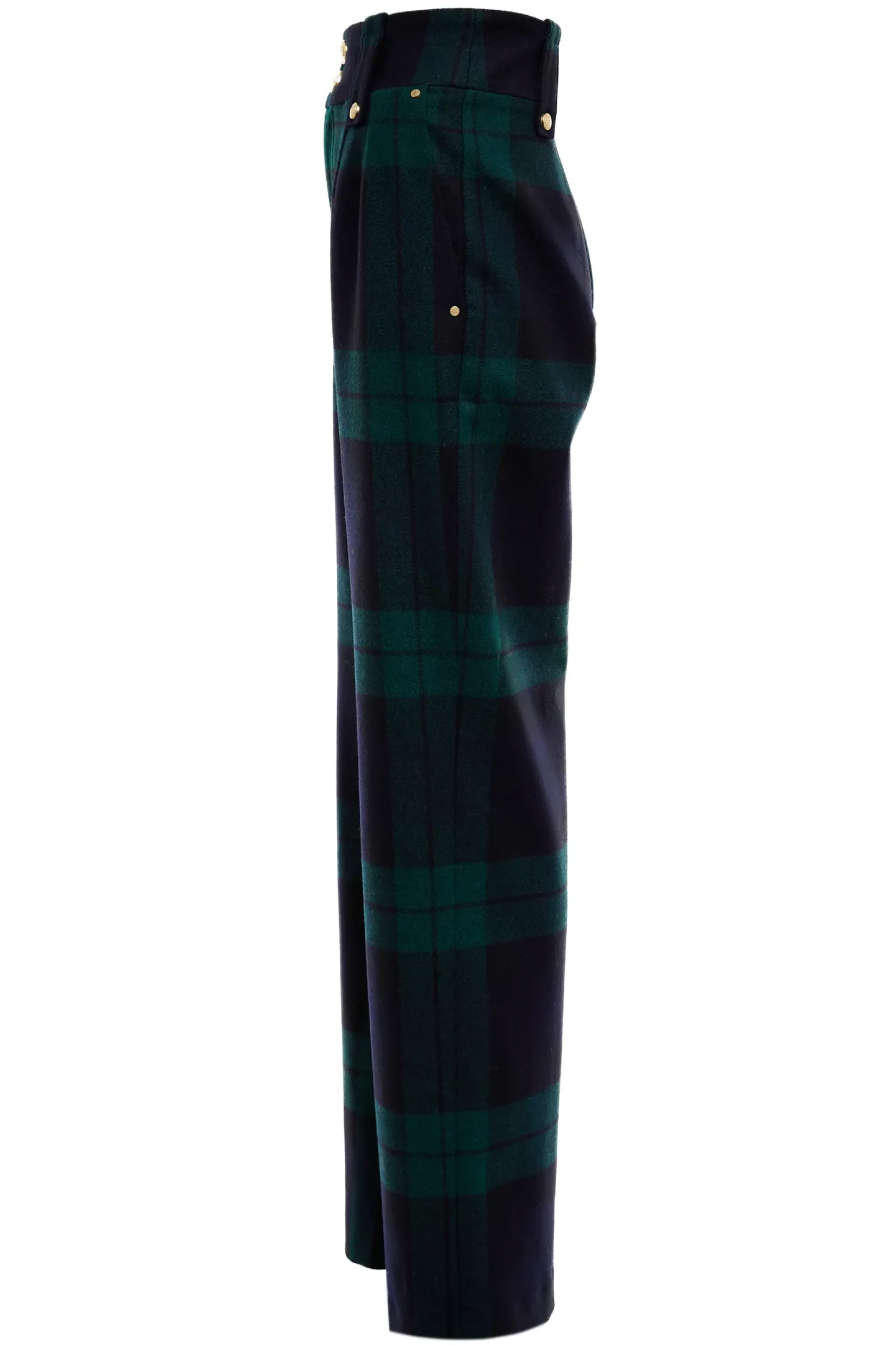 Holland Cooper In Stock Tailoring|Trousers-High Waisted Straight Trouser Blackwatch