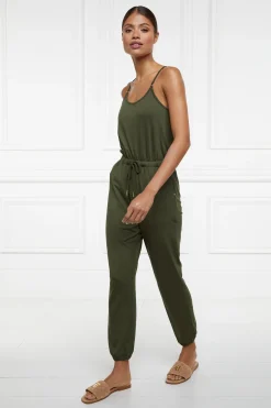 Holland Cooper Shop By Product|Jumpsuits-Iconic Jersey Jumpsuit Khaki
