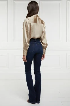 Holland Cooper Shirts & Blouses|The Date Night Edit-Isla Satin Shirt Champagne