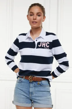 Holland Cooper Polo Shirts & Tees|Polo Shirts-JHC Sweatshirt White Ink Navy