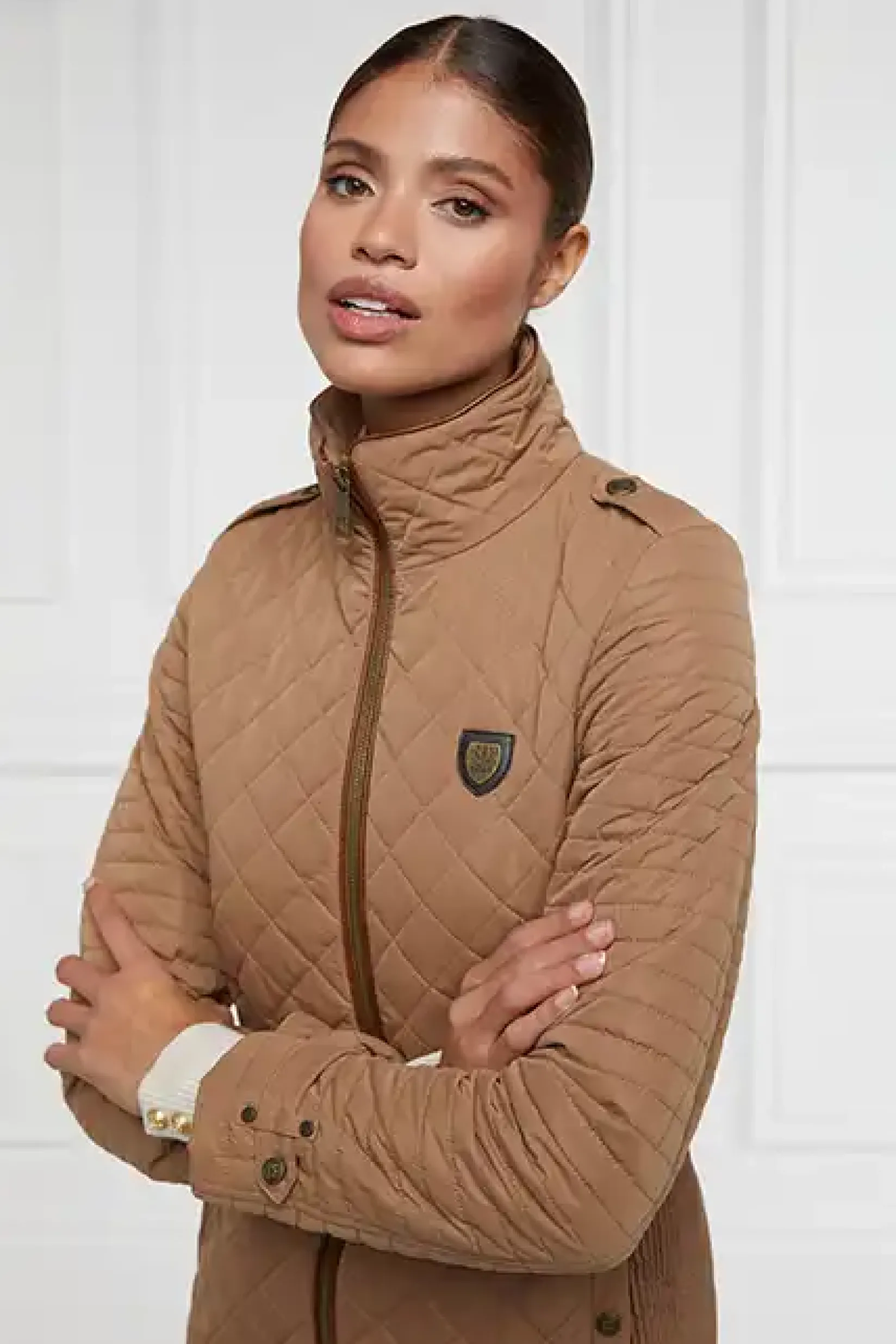 Holland Cooper Jackets|Shop By Product-Juliana Quilted Jacket Coffee