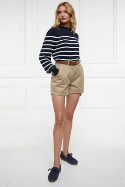Holland Cooper Knitwear-Kelsie Crew Neck Knit Ink Navy Stripe
