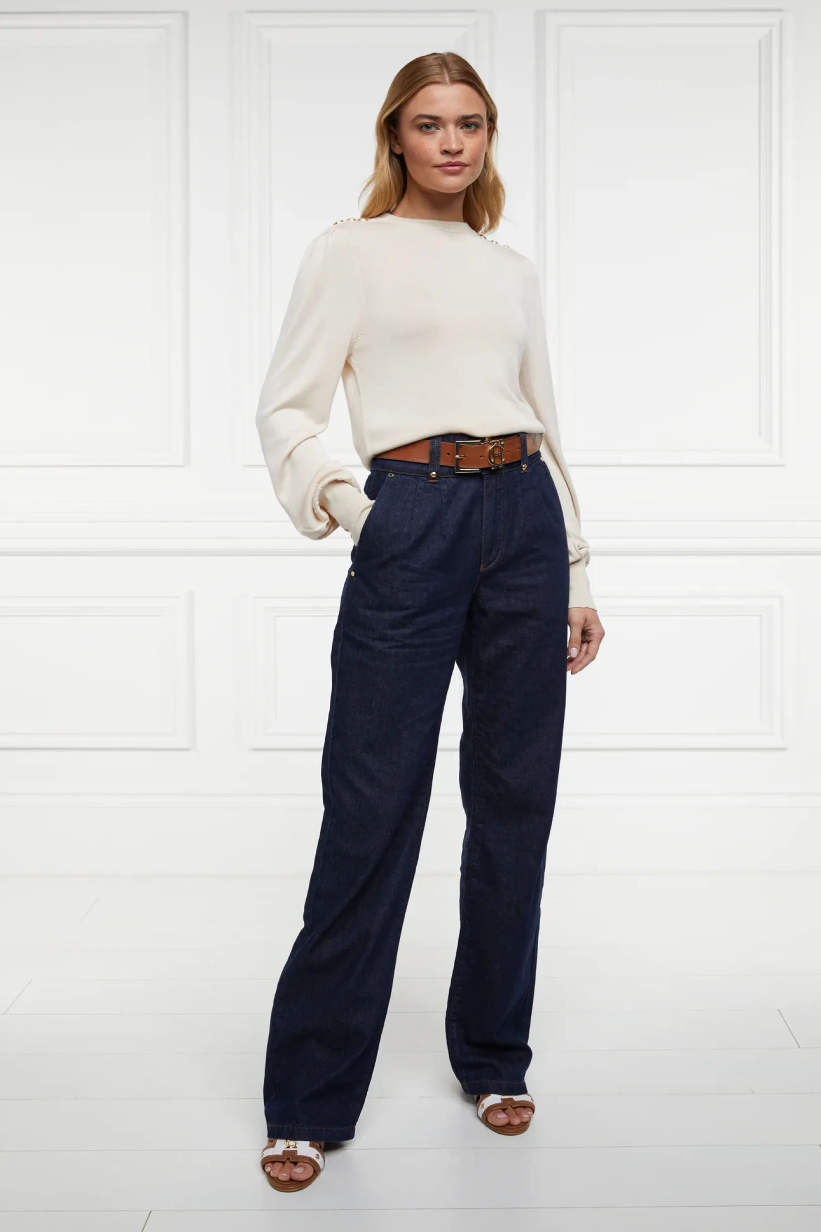 Holland Cooper Knitwear|Seasonal Inspiration-Kelsie Crew Neck Knit Almond