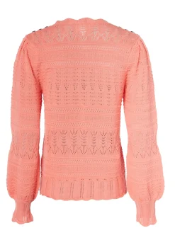 Holland Cooper Knitwear|Shop By Product-Kelsie Pointelle Knit Coral
