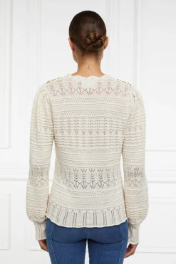 Holland Cooper Shop By Product|Knitwear-Kelsie Pointelle Knit Almond