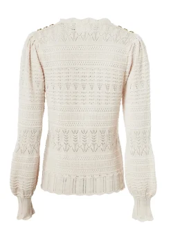 Holland Cooper Shop By Product|Knitwear-Kelsie Pointelle Knit Almond