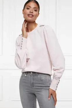 Holland Cooper Sweatshirts|Casualwear-Kelso Crew Palest Pink