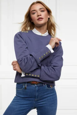 Holland Cooper Sweatshirts|Casualwear-Kelso Crew Yale Blue