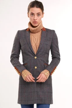 Holland Cooper Coats|Country Collection-Kempton Coat Mid Blue Check