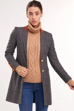 Holland Cooper Coats|Country Collection-Kempton Coat Mid Blue Check