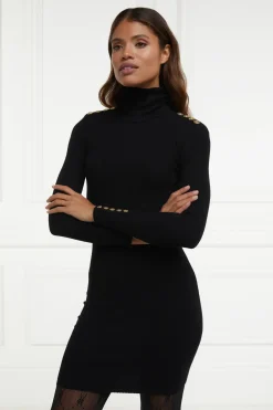 Holland Cooper Dresses|Knitwear-Kensington Jumper Dress Black