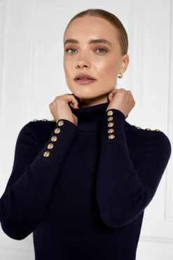Holland Cooper Gifts For Her|Dresses-Kensington Midi Jumper Dress Ink Navy