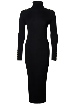 Holland Cooper Dresses|Knitwear-Kensington Midi Jumper Dress Black