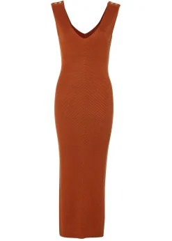 Holland Cooper Dresses|Knitwear-Kensington Sleeveless Dress Rust
