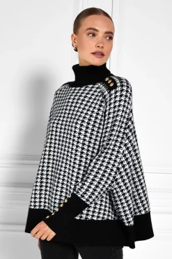 Holland Cooper Knitwear|Bump Friendly Collection-Kingsbury Cape Knit Houndstooth
