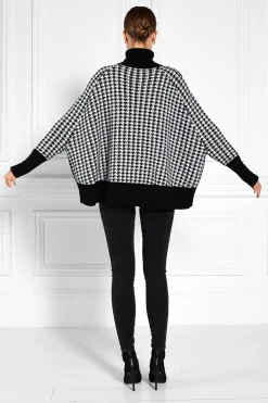 Holland Cooper Knitwear|Bump Friendly Collection-Kingsbury Cape Knit Houndstooth