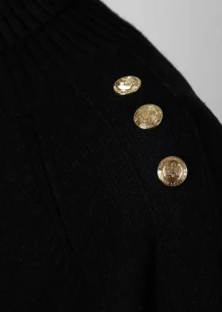 Holland Cooper Knitwear-Kingsbury Cape Knit Black