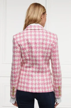 Holland Cooper Gifts For Her|Blazers-Knightsbridge Blazer Pink Large Scale Houndstooth