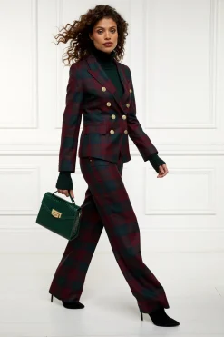 Holland Cooper Jackets|In Stock Tailoring-Knightsbridge Blazer Mulberry Tartan