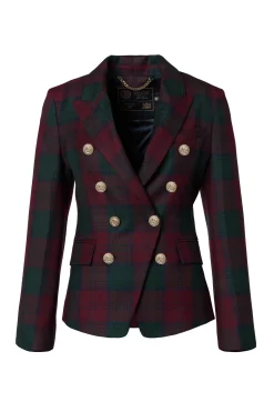 Holland Cooper Jackets|In Stock Tailoring-Knightsbridge Blazer Mulberry Tartan