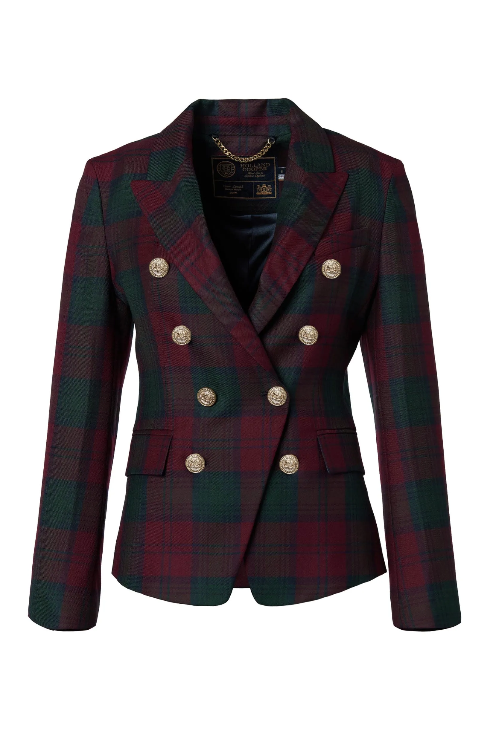 Holland Cooper Jackets|In Stock Tailoring-Knightsbridge Blazer Mulberry Tartan