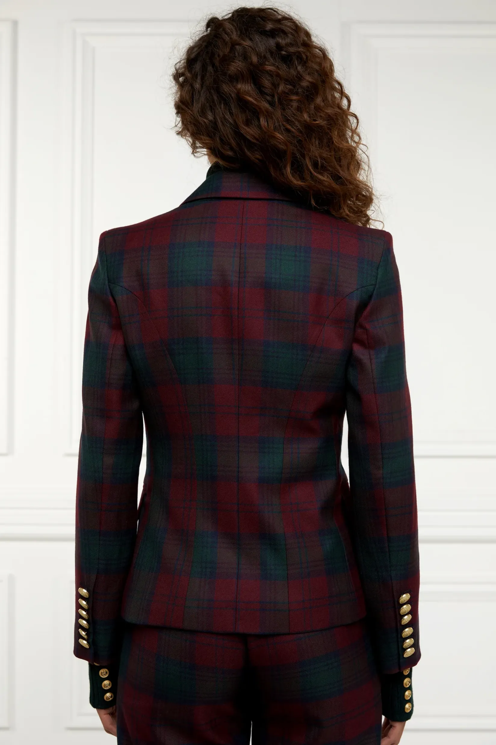 Holland Cooper Jackets|In Stock Tailoring-Knightsbridge Blazer Mulberry Tartan