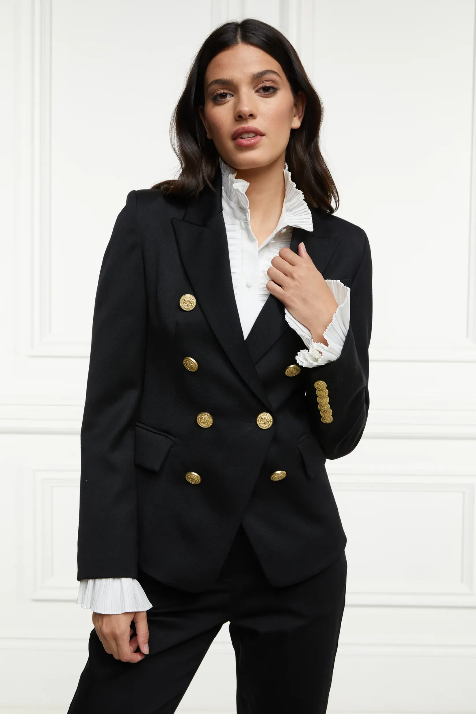 Holland Cooper Blazers|Jackets-Knightsbridge Blazer Black Barathea