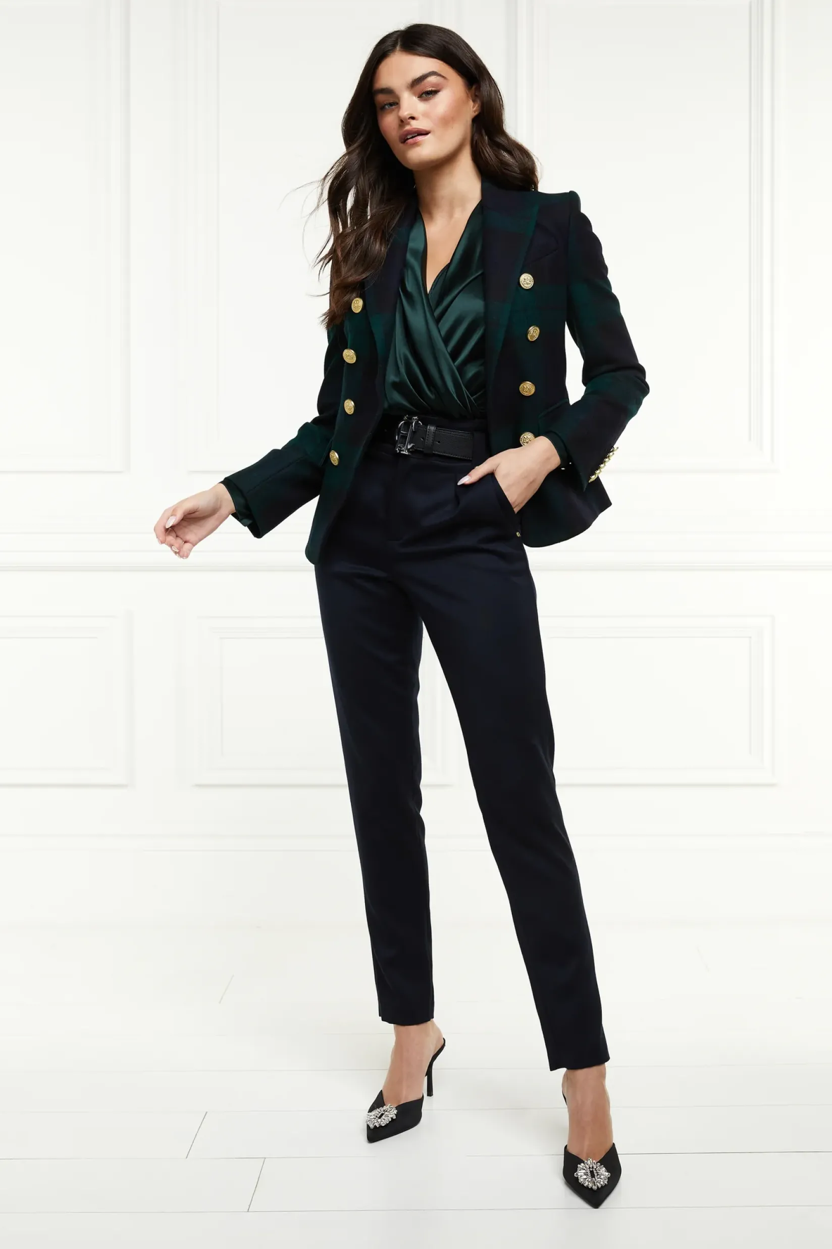 Holland Cooper Blazers|Jackets-Knightsbridge Blazer Blackwatch