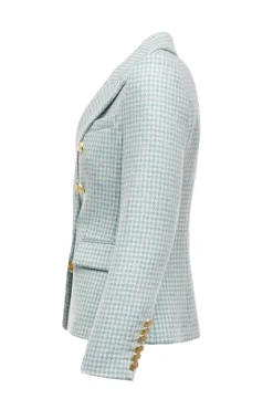 Holland Cooper Blazers|In Stock Tailoring-Knightsbridge Blazer Teal Houndstooth