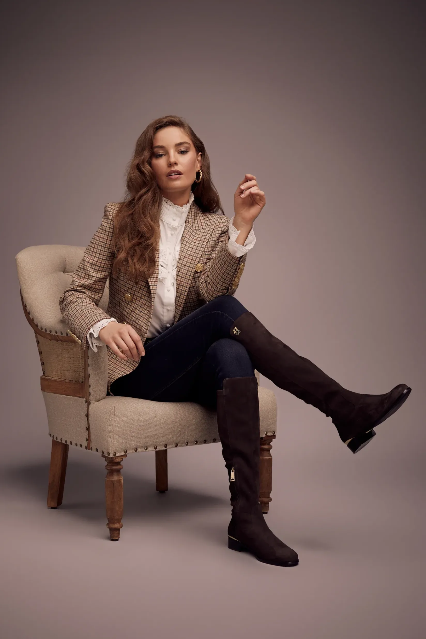 Holland Cooper Blazers|Jackets-Knightsbridge Blazer Charlton Tweed