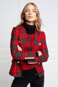 Holland Cooper Blazers|In Stock Tailoring-Knightsbridge Blazer Red Tartan
