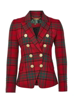 Holland Cooper Blazers|In Stock Tailoring-Knightsbridge Blazer Red Tartan