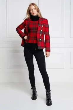 Holland Cooper Blazers|In Stock Tailoring-Knightsbridge Blazer Red Tartan