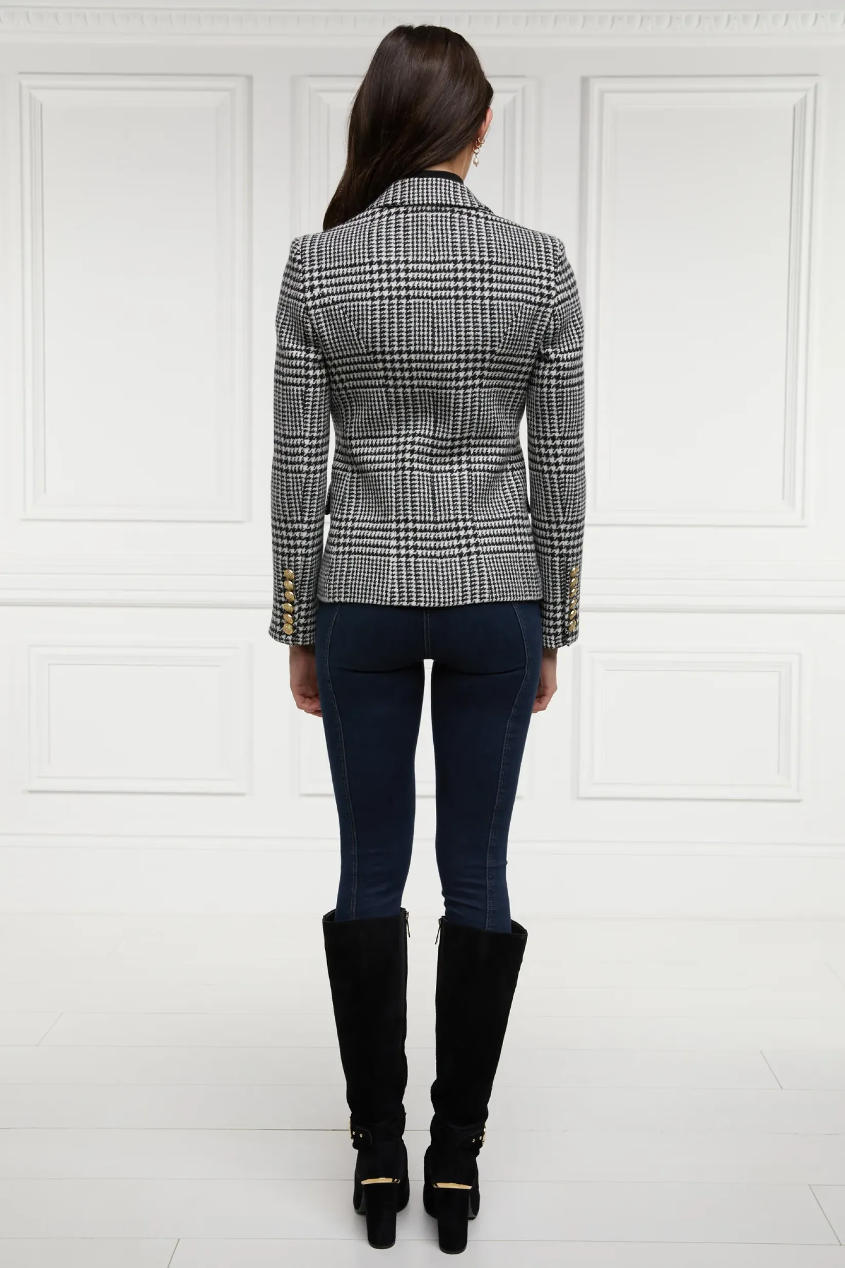 Holland Cooper Blazers|Jackets-Knightsbridge Blazer Large Scale Prince Of Wales Mono