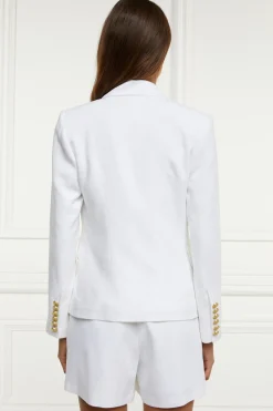 Holland Cooper Blazers|Jackets-Knightsbridge Blazer Oyster Linen