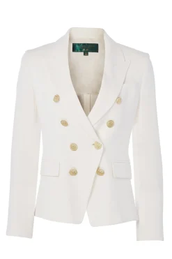 Holland Cooper Blazers|Jackets-Knightsbridge Blazer Oyster Linen