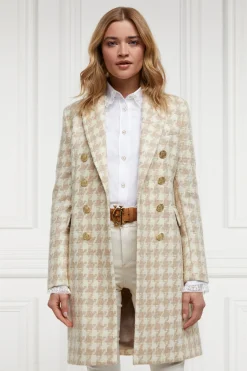 Holland Cooper Coats|In Stock Tailoring-Knightsbridge Coat Camel Houndstooth