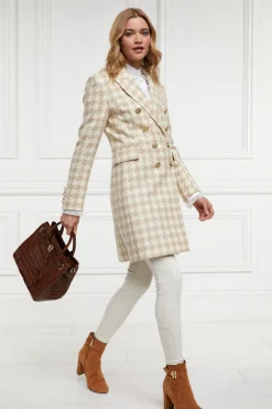Holland Cooper Coats|In Stock Tailoring-Knightsbridge Coat Camel Houndstooth
