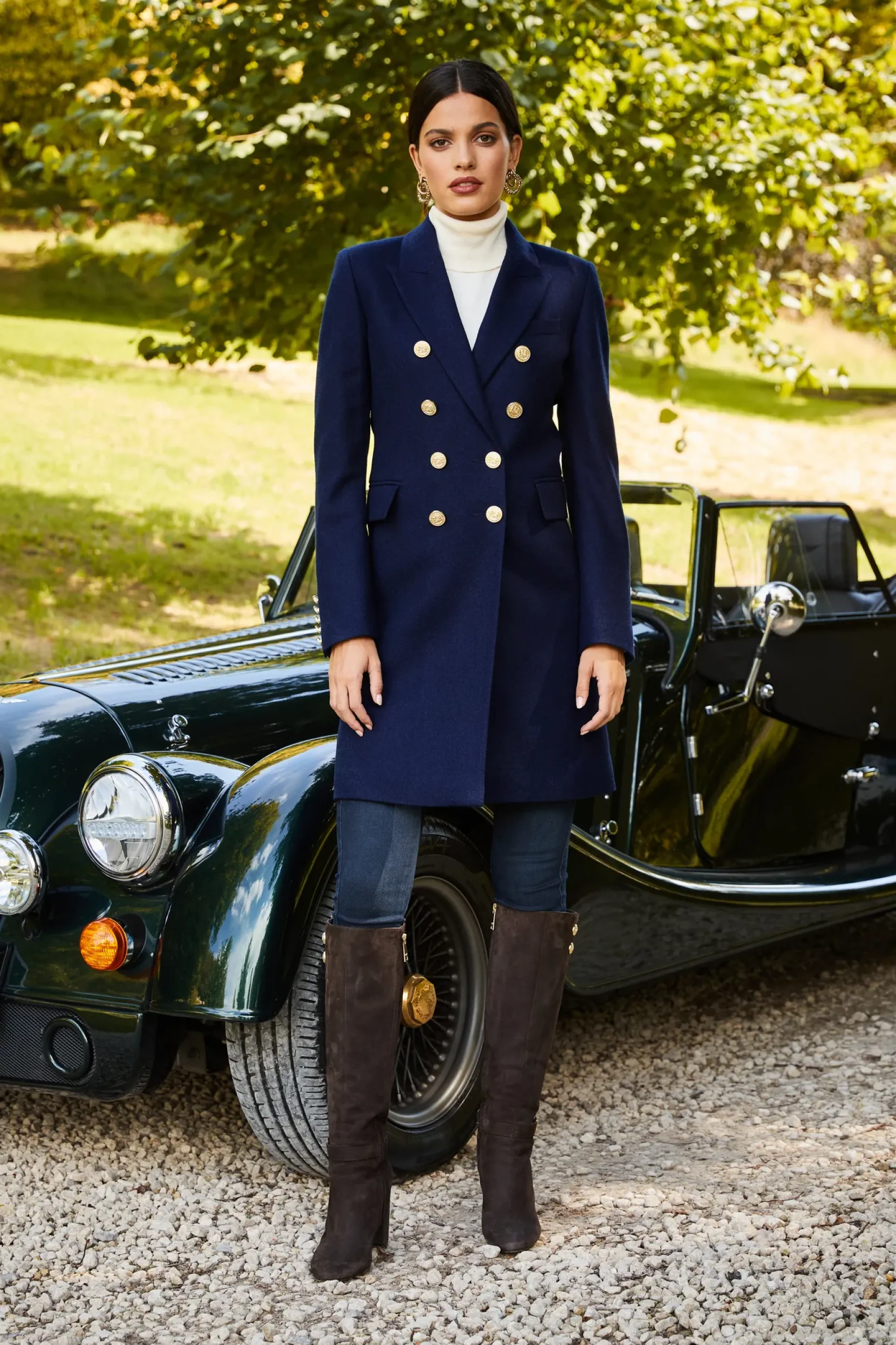 Holland Cooper Coats|In Stock Tailoring-Knightsbridge Coat Navy