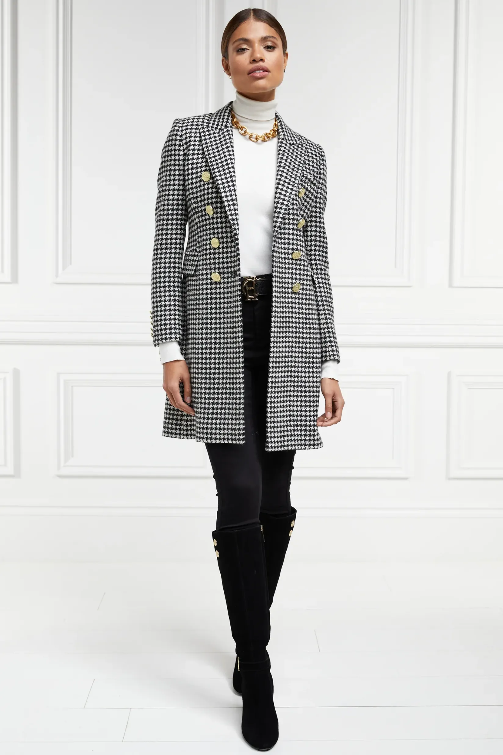 Holland Cooper Coats|In Stock Tailoring-Knightsbridge Coat Houndstooth