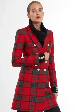Holland Cooper Coats|In Stock Tailoring-Knightsbridge Coat Red Tartan