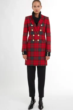 Holland Cooper Coats|In Stock Tailoring-Knightsbridge Coat Red Tartan
