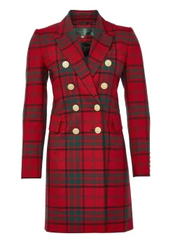 Holland Cooper Coats|In Stock Tailoring-Knightsbridge Coat Red Tartan